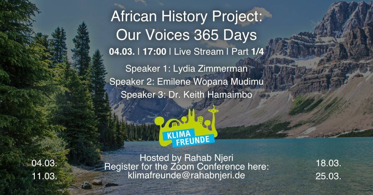 Veranstaltung African History Project Our Voices 365 Days Klima Freunde Wechange